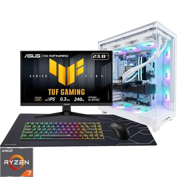 INFINIARC BGD Liquid Cooling — RTX 5070 · Ryzen 7 7800X3D · 32 GB